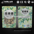 professional plastic flower tea bag/tea plastic bag with clear window/empty zipper tea bag